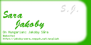 sara jakoby business card