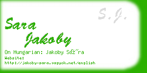 sara jakoby business card
